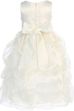 Abito da Cerimonia Bambini con Increspature in Organza Cerniera in Raso con Stropicciato