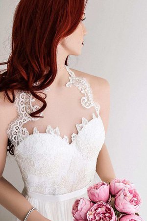 Abito da Sposa Alta Vita in Chiffon con Applique Buco Della Serratura Schiena Anello