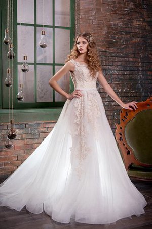 Abito da Sposa A-Line Senza Maniche A Terra Tondo con Applique