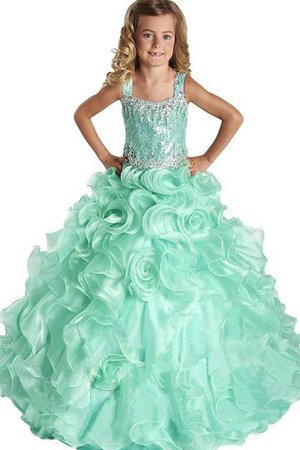 Abito da Cerimonia Bambini con Perline A-Line Ball Gown Bassa in Paillette