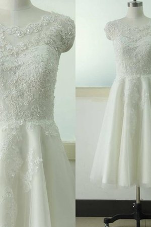 Abito da Sposa con Manica Corte in Chiffon a Riva con Paillette Cerniera