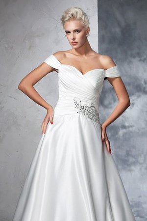 Abito da Sposa Senza Maniche con Increspato Lungo Ball Gown Naturale