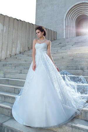 Abito da Sposa in Pizzo Lungo Alta Vita Cuore Senza Maniche