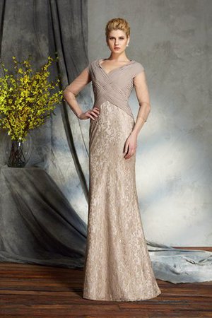 Abito Mamma Sposa V-Scollo con Tre Quarti Lunghezza Maniche Tubino Lunghi in Chiffon