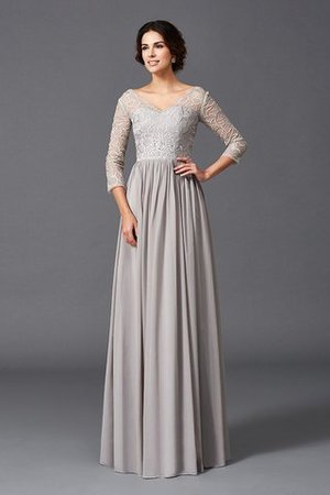 Abito Mamma Sposa con Increspature A-Line V-Scollo A Terra Principessa