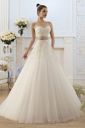 Abito da Sposa Senza Maniche A-Line con Applique Cuore Allacciato