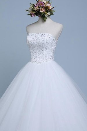 Abito da Sposa Allacciato Ball Gown in Pizzo Senza Maniche in Organza