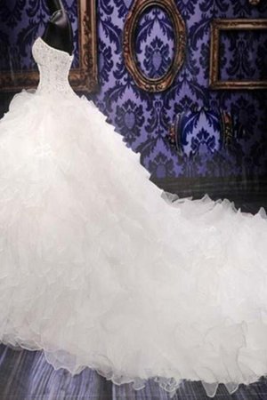 Abito da sposa moderno con cascata volant pudica lunghi in organza nobile