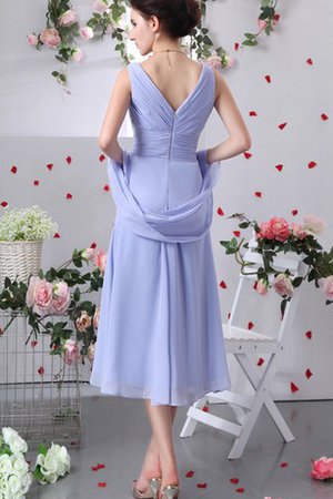 Abito mamma Sposa con Increspato Sotto Ginocchio in Chiffon V-Scollo con Criss-cross