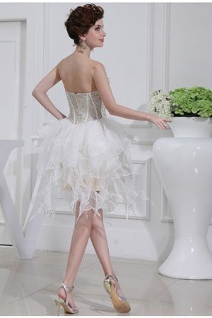 Abito da Cocktail A-Line Cerniera con Perline Principessa in Organza