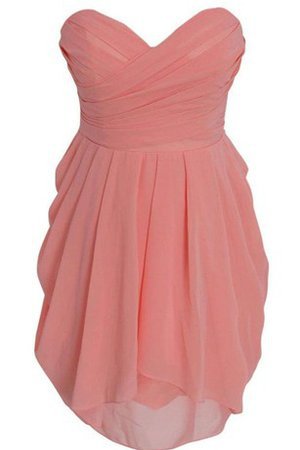 Abito da Cocktail con Increspato A-Line in Chiffon Alta Vita Mini