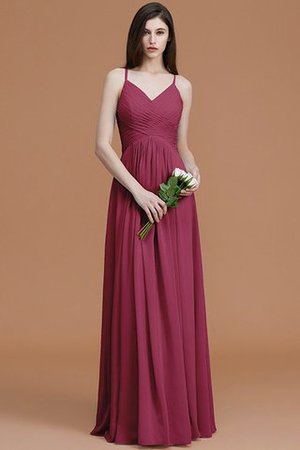 Abito da Damigella Naturale Principessa A-Line in Chiffon con Increspato