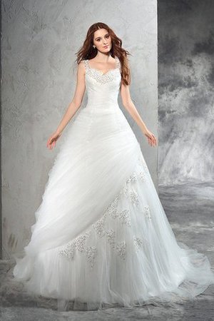 Abito da Sposa Cerniera Naturale con Applique Conotta Senza Maniche