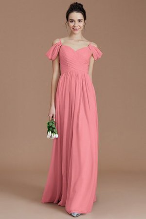 Abito da Damigella con Increspato in Chiffon A-Line Principessa Senza Maniche