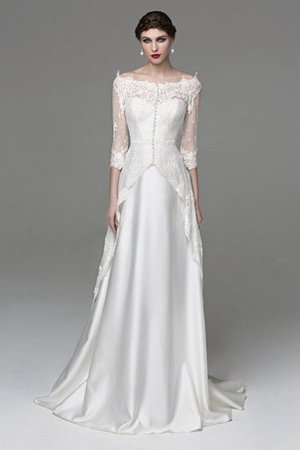 Abito da Sposa A-Line Senza Maniche Bordo Ondulato con Applique Stravagante