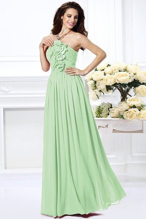 Abito da Damigella in Chiffon Cerniera A-Line A Terra Senza Maniche