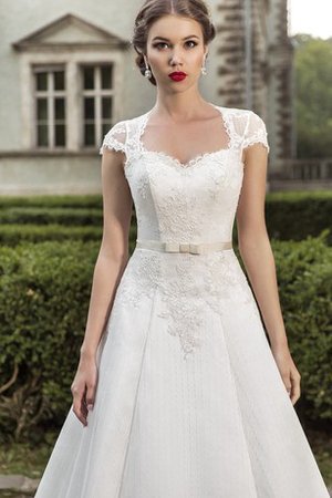 Abito da Sposa A-Line Lungo Spazzola Treno Allacciato Queen Anne