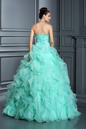 Abito Quinceanera con Perline Cuore A Terra Senza Maniche Ball Gown