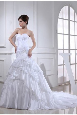 Abito da Sposa Naturale con Applique Cuore Lungo Sirena