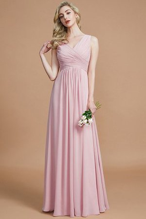 Abito da Damigella Principessa A Terra in Chiffon A-Line Cerniera