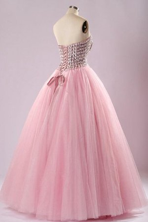 Abito Quinceanera Ball Gown Cuore in Pizzo in Pizzo Monospalla