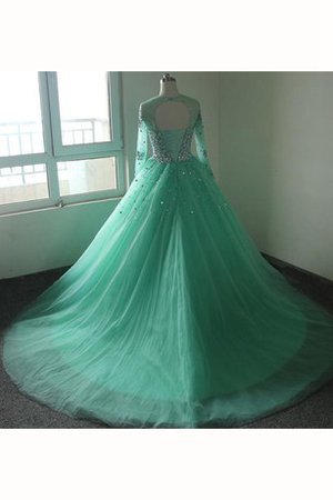 Abito Quinceanera con Increspature in Tulle Lungo in Organza Allacciato