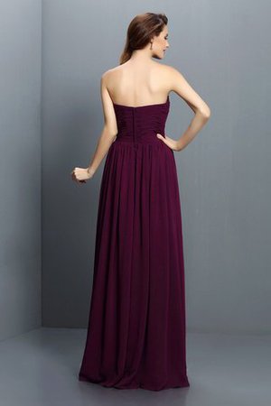 Abito da Damigella con Piega Cerniera Senza Maniche in Chiffon con Festone