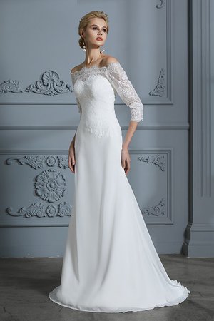 Abito da sposa semplice in chiffon moderno naturale morden all aperto