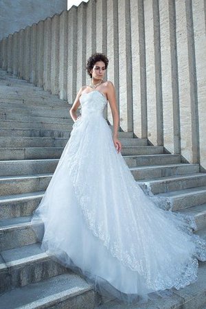 Abito da Sposa in Pizzo Lungo Alta Vita Cuore Senza Maniche