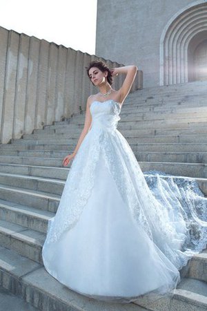 Abito da Sposa in Pizzo Lungo Alta Vita Cuore Senza Maniche