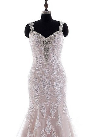 Abito da Sposa V-Scollo in Pizzo con Applique Coda A Strascico Corto Cappellino