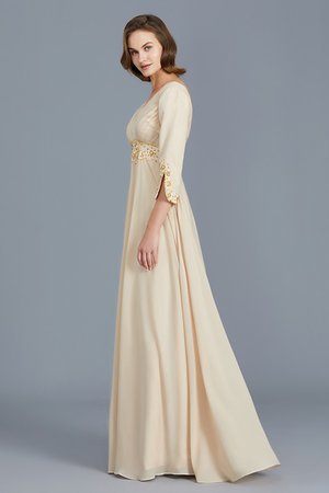 Abito mamma sposa in chiffon naturale profeta principessa con increspature a terra