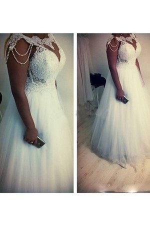 Abito da Sposa in Tulle Moderno Vintage in Pizzo Barchetta