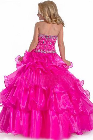 Abito da Cerimonia Bambini Senza Maniche con Fiore Anello Lungo Ball Gown