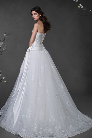 Abito da Sposa Naturale in Raso Lunghi Ball Gown Senza Maniche