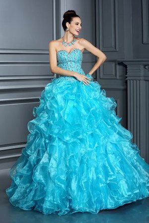 Abito Quinceanera Ball Gown Lunghi Allacciato A Terra in Organza