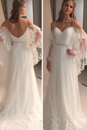 Abito da Sposa Cerniera Romantico in Tulle Lusso con Perline