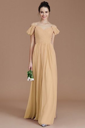 Abito da Damigella con Increspato in Chiffon A-Line Principessa Senza Maniche