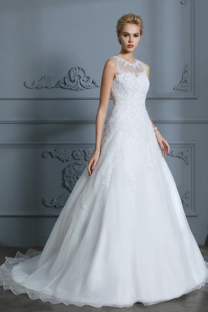 Abito da sposa particolare a terra con ricamo abbagliante con perline convenzionale