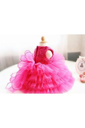 Abito da Cerimonia Bambini Senza Maniche Mini in Tulle con Increspature in Organza