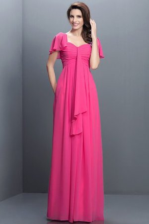 Abito da Damigella con Piega Lungo Cuore in Chiffon Senza Maniche