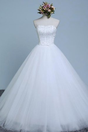 Abito da Sposa Allacciato Ball Gown in Pizzo Senza Maniche in Organza