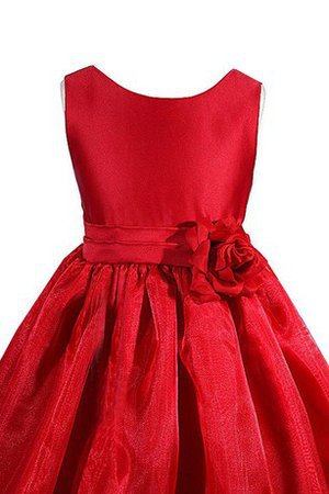 Abito da Cerimonia Bambini A-Line in Taffeta Cerniera con Fiore A Terra