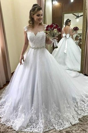 Abito da sposa grandi vendite lungo in tulle con piega cinghia in rilievo naturale