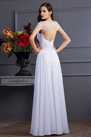 Abito da Sposa con Manica Corte A-Line in Chiffon Cerniera Lungo