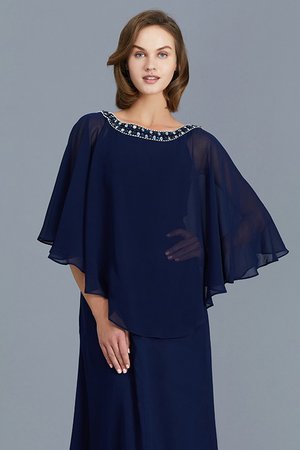 Abito mamma sposa nobile tondo in chiffon tubino con maniche lunghe a terra