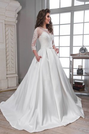 Abito da Sposa con Piega Cerniera decorato A-Line con Fiocco