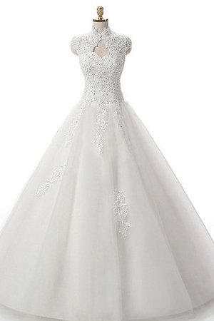 Abito da Sposa in Pizzo Sotto Ginocchio con Increspato Cappellino in Pizzo