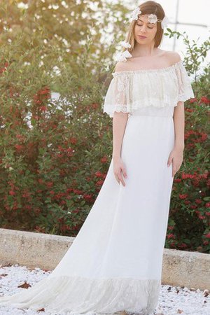 Abito da Sposa Sogno con Manica Corte Fuori dalla spalla in Chiffon A-Line