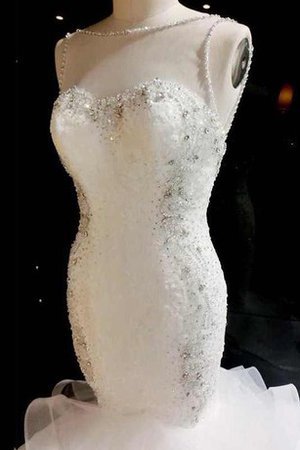 Abito da Sposa Naturale Shiena Sheer Sirena a Sala Puffy